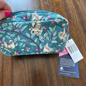 Vera Bradley Teal Sloth and Leaf Essential Oils Bag